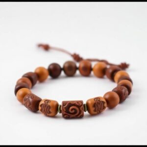 📿 Pulsera de Madera Tallada